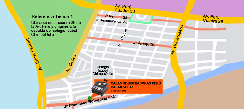 Mapa de ubicación Cajas Registradoras Perú